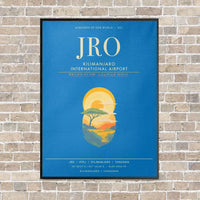 Thumbnail for Kilimanjaro International Airport JRO - Canvas Framed - Turquoise