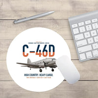 Thumbnail for C-46D Commando design on white round mouse pad