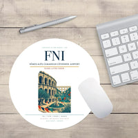 Thumbnail for Nîmes-Alès-Camargue-Cévennes Airport (FNI) design on white round mouse pad