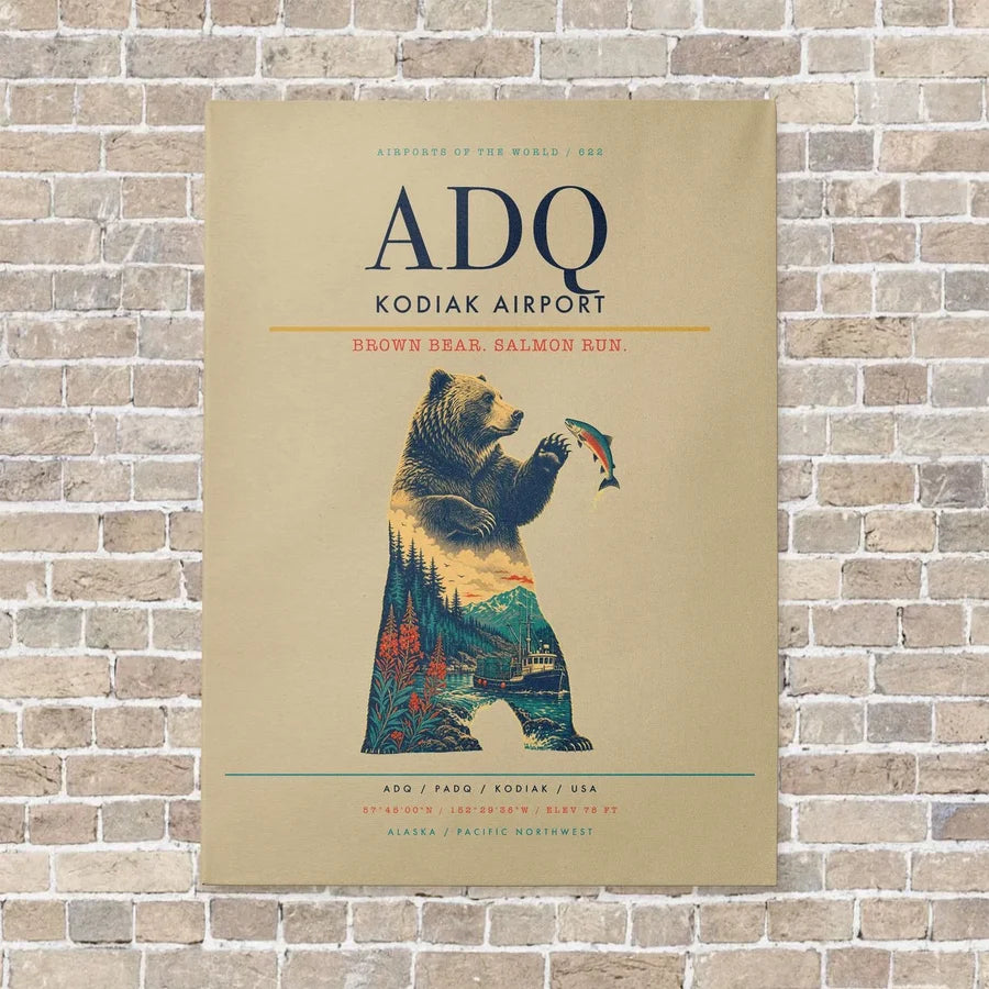 Kodiak Airport ADQ - Canvas No Frame - Beige