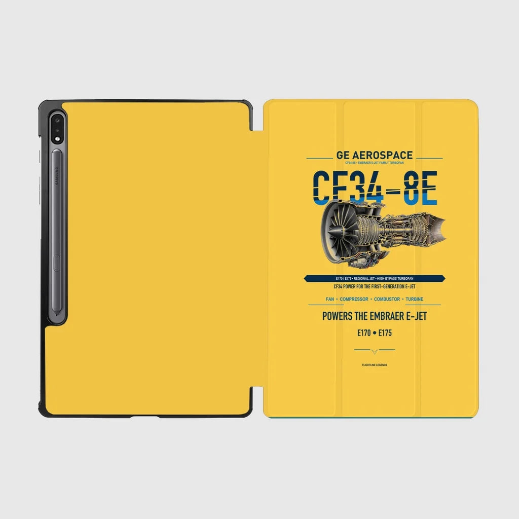CF34-8E design on yellow samsung tablet tablet case