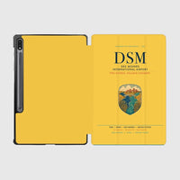 Thumbnail for Des Moines International Airport (DSM) design on yellow samsung tablet tablet case