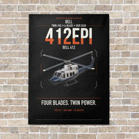 Thumbnail for Bell 412EPI vertical canvas print - no frame - black background