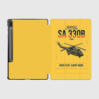 Thumbnail for Aérospatiale SA 330B Puma design on yellow samsung tablet tablet case