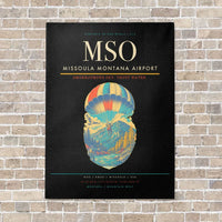 Thumbnail for Missoula Montana Airport MSO vertical canvas print - no frame - black background
