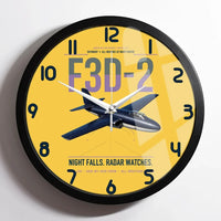 Thumbnail for F3D-2 Skyknight design on yellow framed wall clock