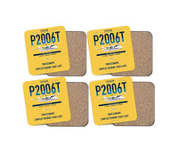 Thumbnail for Tecnam P2006T design on yellow 4 pieces set coaster