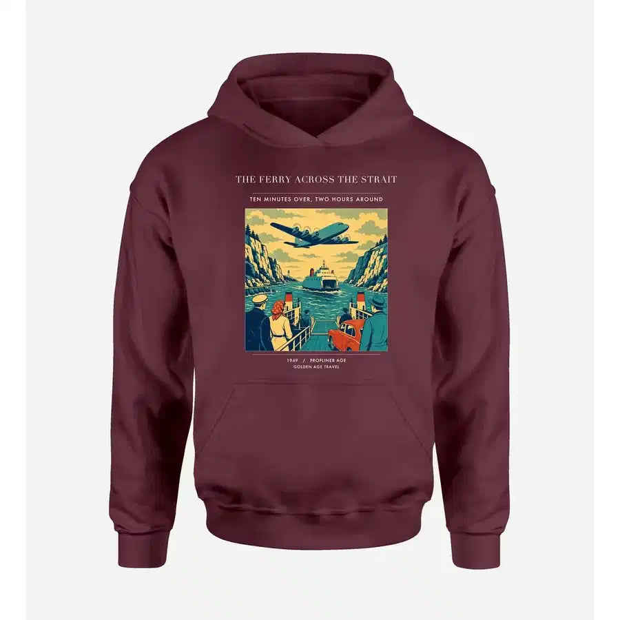 VINTAGE G4478 - The Ferry Across The Strait - Premium Hoodie design on darkred premium