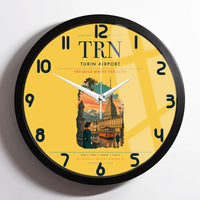 Thumbnail for Turin Airport (TRN) design on yellow framed wall clock