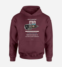 Thumbnail for JT8D design on dark red hoodie single side