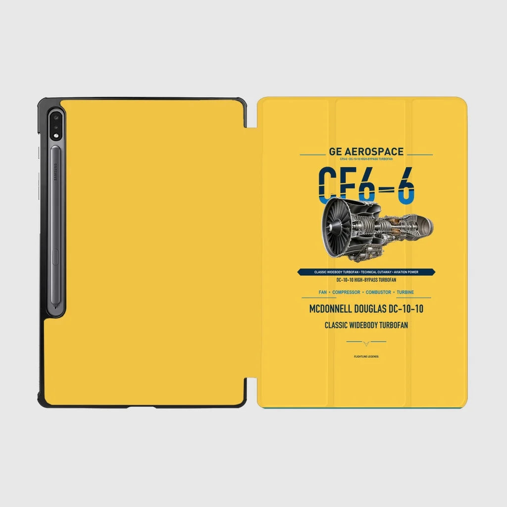 CF6-6 design on yellow samsung tablet tablet case