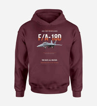 Thumbnail for F-A-18D HORNET design on dark red hoodie single side