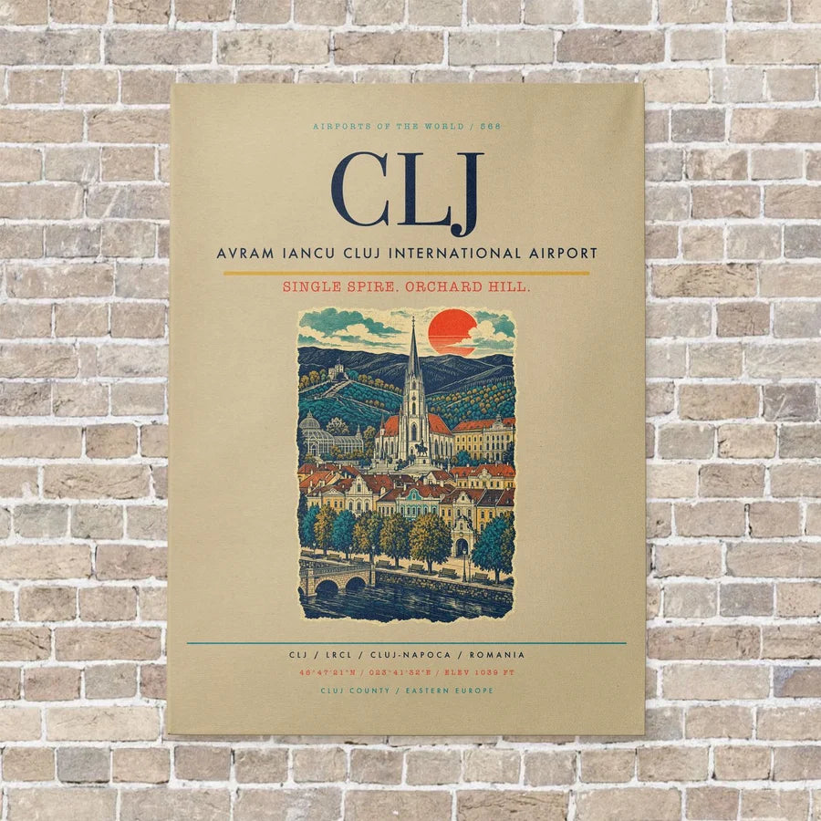 Avram Iancu Cluj International Airport CLJ - Canvas No Frame - Beige