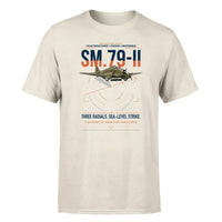Thumbnail for Savoia-Marchetti SM.79-II Sparviero design on beige t-shirt, single-side print