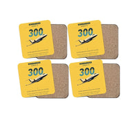 Thumbnail for Bombardier Challenger 300 design on yellow 4 pieces set coaster