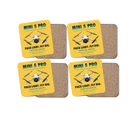 Thumbnail for DJI Mini 5 Pro design on yellow 4 pieces set coaster
