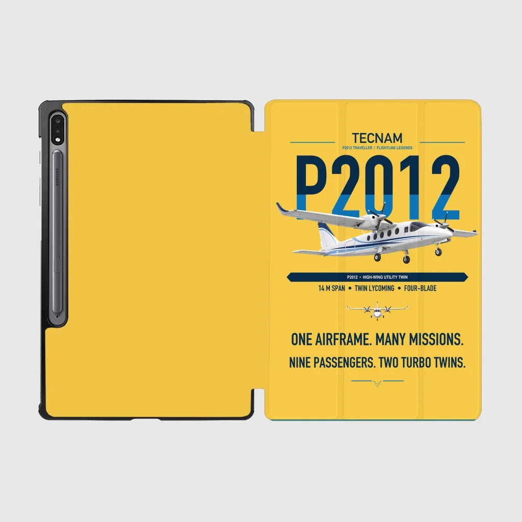 Tecnam P2012 Traveller design on yellow samsung tablet tablet case
