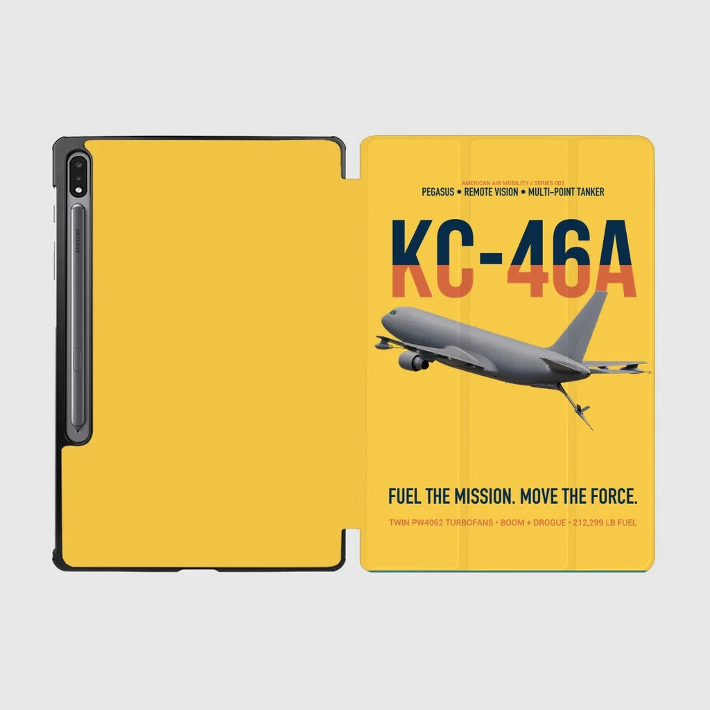 KC-46A PEGASUS design on yellow samsung tablet tablet case
