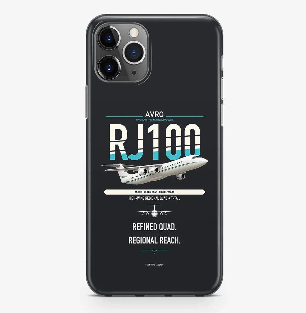 Avro RJ100 design on black magsafe iphone case, for iPhone Pro Max