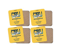 Thumbnail for Cessna 180J Skywagon design on yellow 4 pieces set coaster