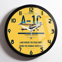 Thumbnail for Aviat Husky A-1C-180 design on yellow framed wall clock
