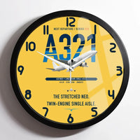 Thumbnail for Airbus A321neo design on yellow framed wall clock