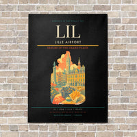 Thumbnail for Lille Airport LIL vertical canvas print - no frame - black background