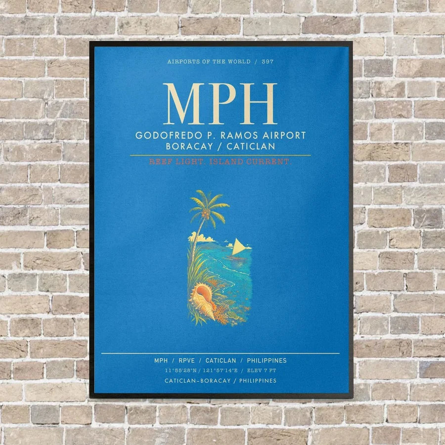Godofredo P Ramos Airport Boracay Caticlan MPH - Canvas Framed - Turquoise