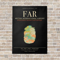 Thumbnail for Hector International Airport FAR vertical canvas print - no frame - black background