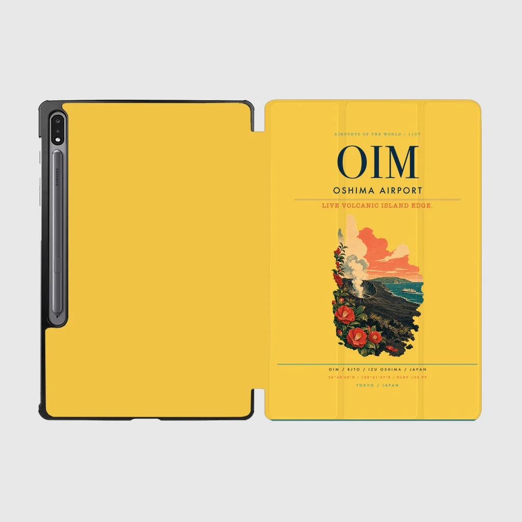 Oshima Airport (OIM) design on yellow samsung tablet tablet case