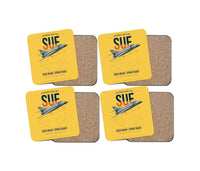 Thumbnail for Dassault Super Étendard design on yellow 4 pieces set coaster