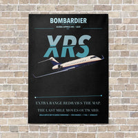 Thumbnail for Bombardier Global Express XRS vertical canvas print - no frame - black background