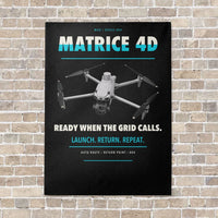 Thumbnail for DJI Matrice 4D vertical canvas print - no frame - black background