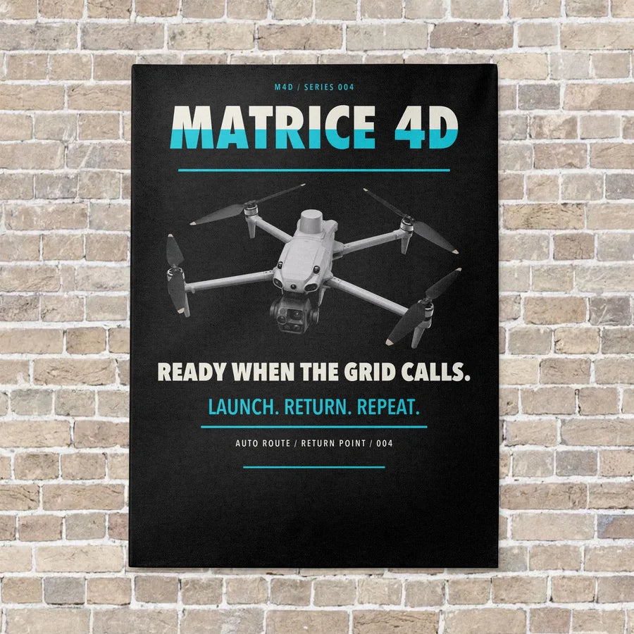 DJI Matrice 4D vertical canvas print - no frame - black background