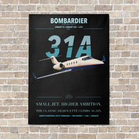 Thumbnail for Bombardier Learjet 31A vertical canvas print - no frame - black background