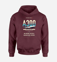 Thumbnail for Airbus A300C4-203 design on dark red hoodie single side