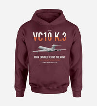 Thumbnail for Vickers VC10 K.3 design on dark red double-side hoodie, single-side print
