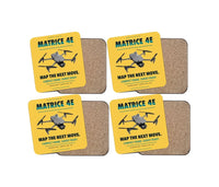 Thumbnail for DJI Matrice 4E design on yellow 4 pieces set coaster
