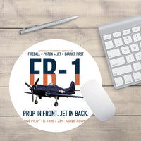 Thumbnail for FR-1 Fireball Prop in Front Jet in Back design on white round mouse pad
