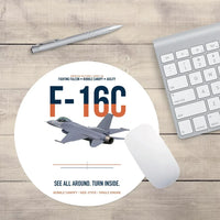 Thumbnail for F-16C Fighting Falcon See All Around Turn Inside design on white round mouse pad