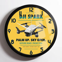 Thumbnail for DJI Spark design on yellow framed wall clock