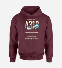 Thumbnail for Airbus A318 design on dark red hoodie single side