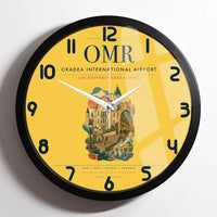 Thumbnail for Oradea International Airport (OMR) design on yellow framed wall clock