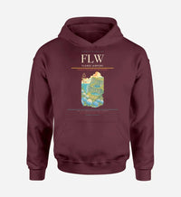 Thumbnail for Flores Airport (FLW) design on dark red hoodie single-side print