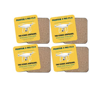Thumbnail for DJI Phantom 4 Pro V2.0 design on yellow 4 pieces set coaster