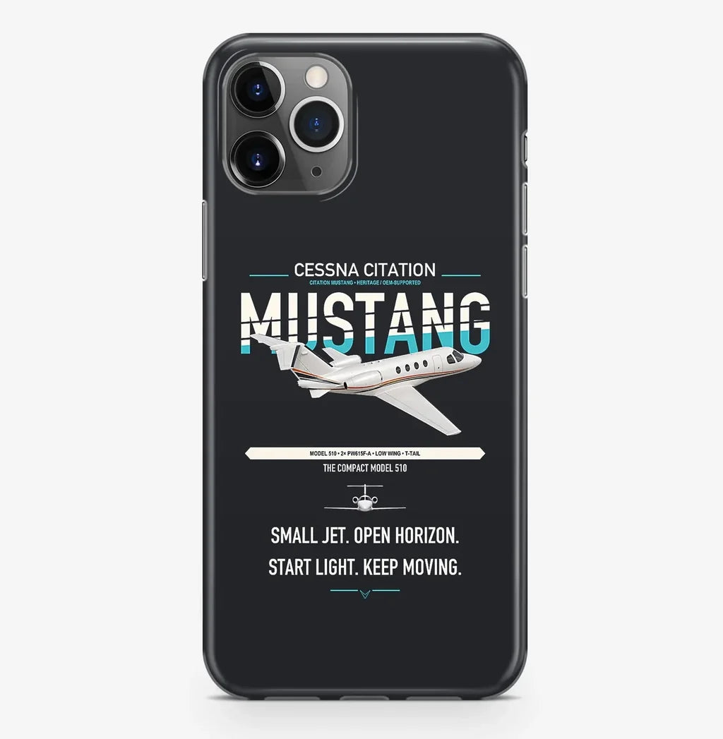 Cessna Citation Mustang design on black magsafe iphone case, for iPhone Pro Max