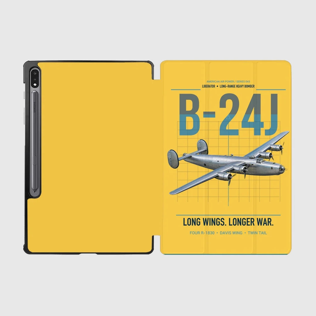 B-24J Liberator design on yellow samsung tablet tablet case