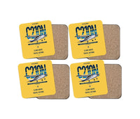 Thumbnail for Cessna T210N Centurion design on yellow 4 pieces set coaster