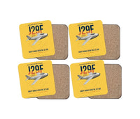 Thumbnail for Saab J 29F Tunnan design on yellow 4 pieces set coaster