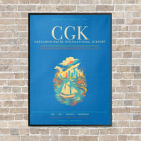 Thumbnail for Jakarta Soekarno-Hatta International Airport CGK - Canvas Framed - Turquoise
